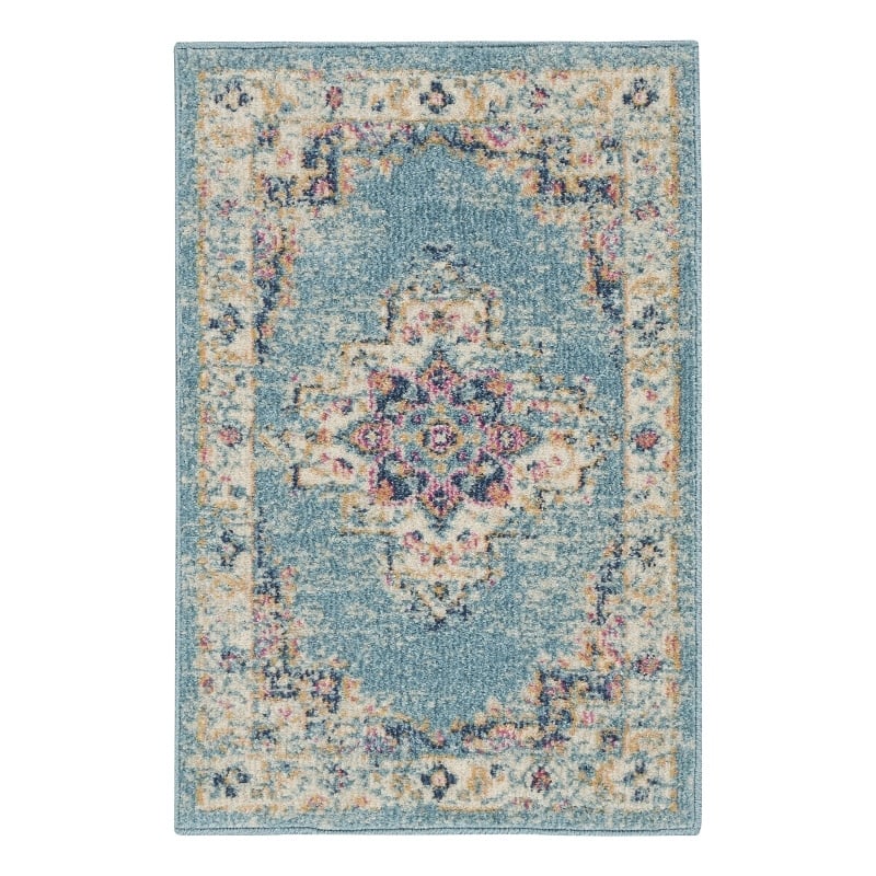 Nourison Passion 2' x 3' Light Blue Fabric Bohemian Area Rug (2' x 3')