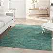 Nourison Essentials 5' x 7' Blue Green Fabric Outdoor Area Rug (5' x 7')