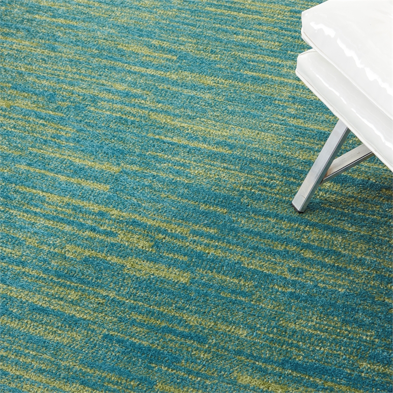 Nourison Essentials 5' x 7' Blue Green Fabric Outdoor Area Rug (5' x 7')