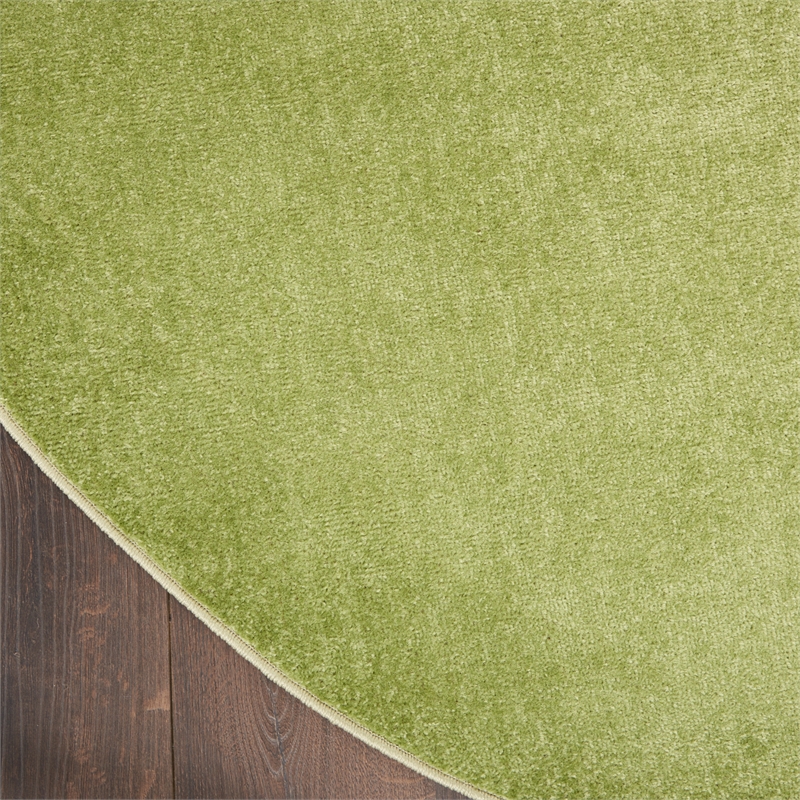 Nourison Essentials 6' x Round Green Fabric Outdoor Area Rug (6' Round)
