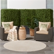 Nourison Essentials 6' x Round Ivory Beige Fabric Outdoor Area Rug (6' Round)