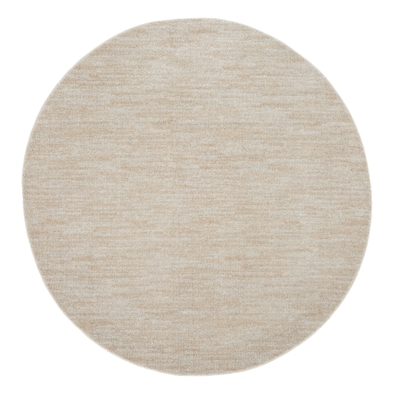 Nourison Essentials 6' x Round Ivory Beige Fabric Outdoor Area Rug (6' Round)