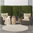 Nourison Essentials 6' x Round Ivory Beige Fabric Outdoor Area Rug (6' Round)