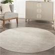 Nourison Essentials 6' x Round Ivory Beige Fabric Outdoor Area Rug (6' Round)