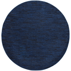 nourison essentials 6' x round midnight blue outdoor indoor/outdoor rug