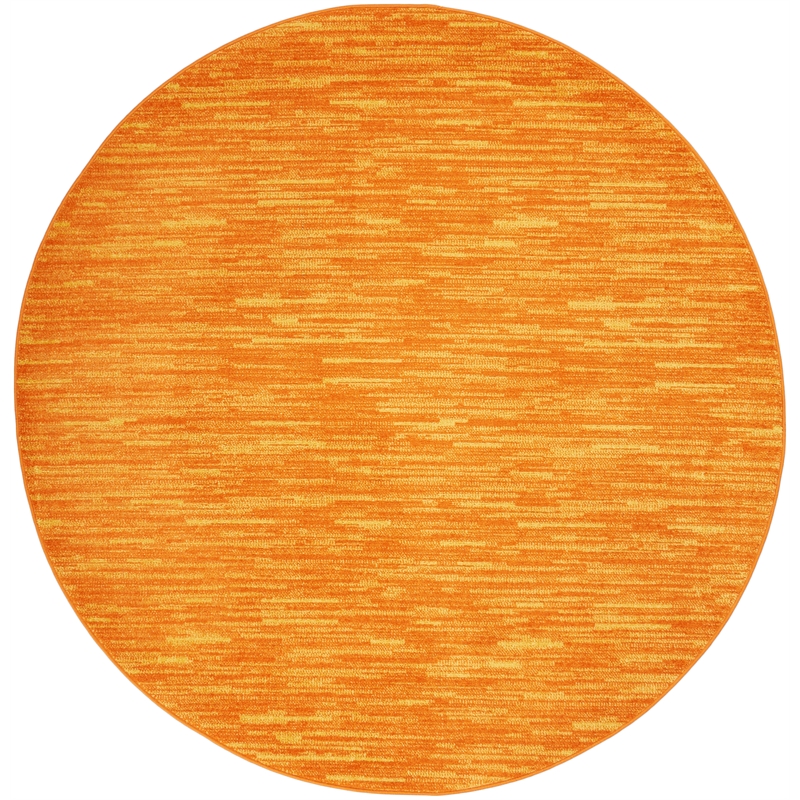 Nourison Essentials 6' x Round Sunburst Fabric Outdoor Area Rug (6' Round)