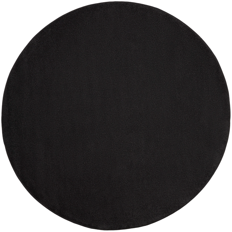 Nourison Essentials 8' x Round Black Fabric Outdoor Area Rug (8' Round)