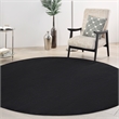 Nourison Essentials 8' x Round Black Fabric Outdoor Area Rug (8' Round)