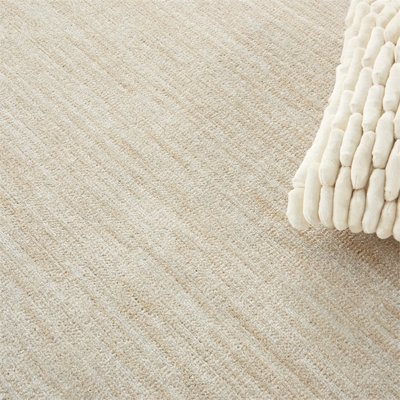 Nourison Essentials 8' x Round Ivory Beige Fabric Outdoor Area Rug (8' Round)