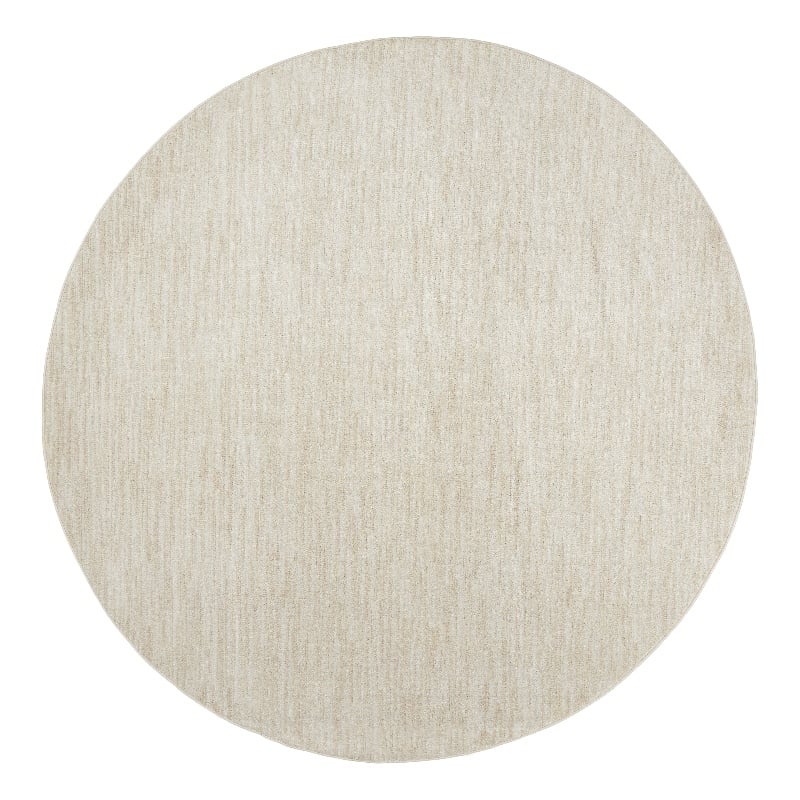 Nourison Essentials 8' x Round Ivory Beige Fabric Outdoor Area Rug (8' Round)