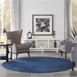 Nourison Essentials 8' x Round Midnight Blue Fabric Outdoor Area Rug (8' Round)