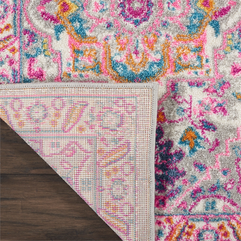 Nourison Passion 2' x 3' Gray and Pink Fabric Bohemian Area Rug (2' x 3')