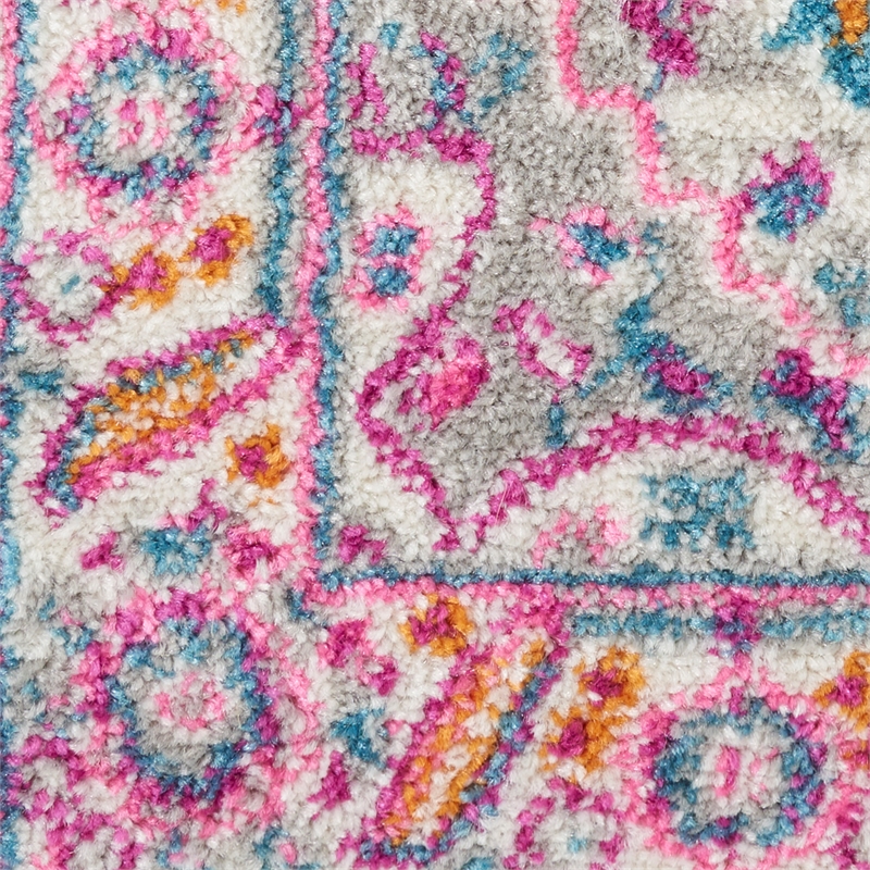 Nourison Passion 2' x 3' Gray and Pink Fabric Bohemian Area Rug (2' x 3')