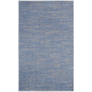 nourison essentials 3' x 5' blue/grey outdoor indoor/outdoor rug