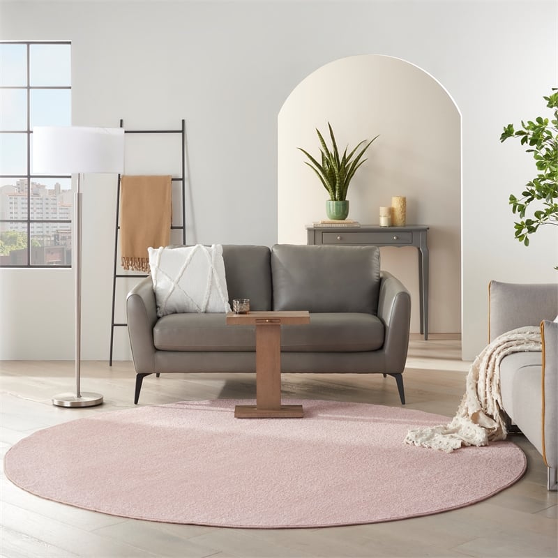 Nourison Essentials 8' x Round Pink Fabric Outdoor Area Rug (8' Round)