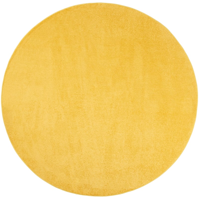 Nourison Essentials 8' x Round Yellow Fabric Outdoor Area Rug (8' Round)