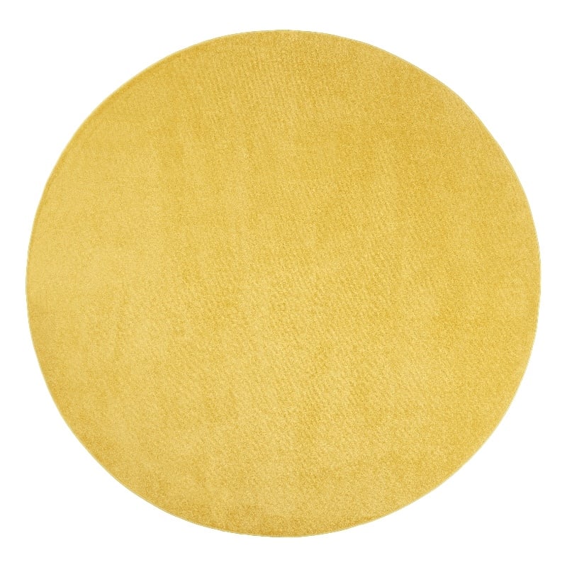 Nourison Essentials 8' x Round Yellow Fabric Outdoor Area Rug (8' Round)