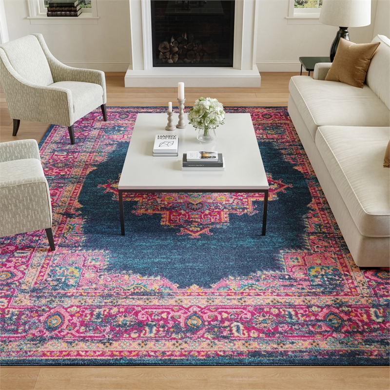 Nourison Passion 10' x 14' Blue Fabric Bohemian Area Rug (10' x 14')
