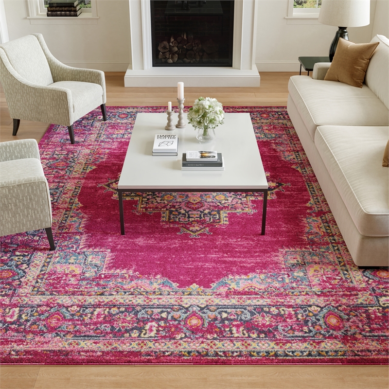 Nourison Passion 10' x 14' Pink Fabric Bohemian Area Rug (10' x 14')