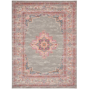 nourison passion 10' x 14' grey bohemian indoor rug