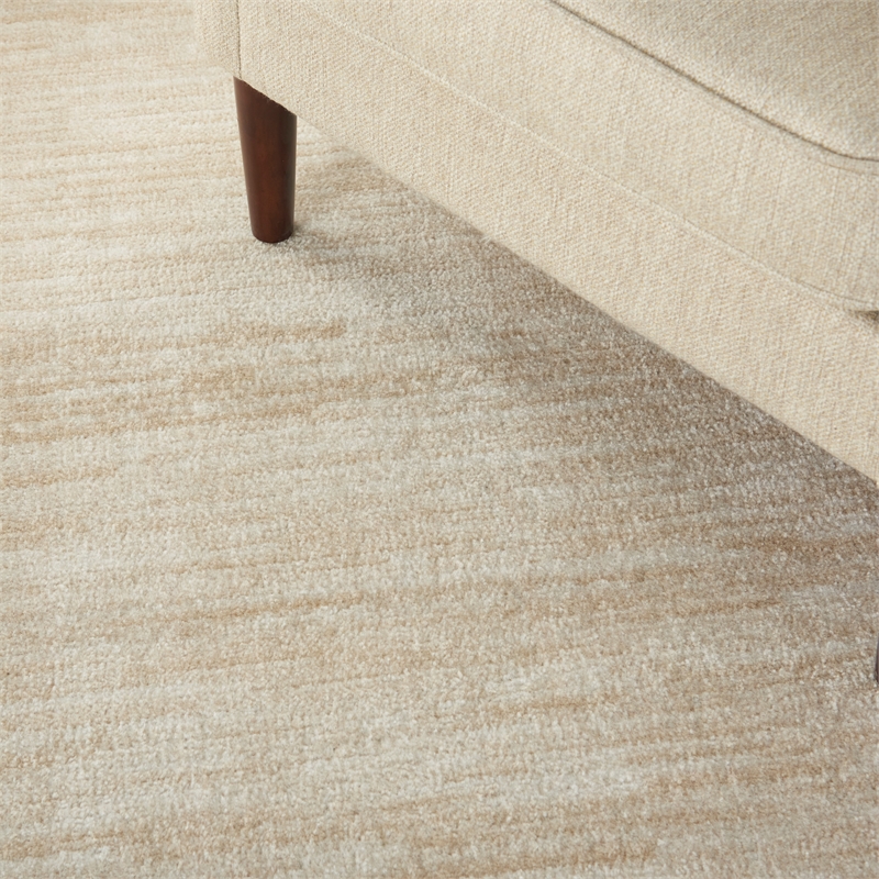 Nourison Essentials 6' x 9' Ivory Beige Fabric Outdoor Area Rug