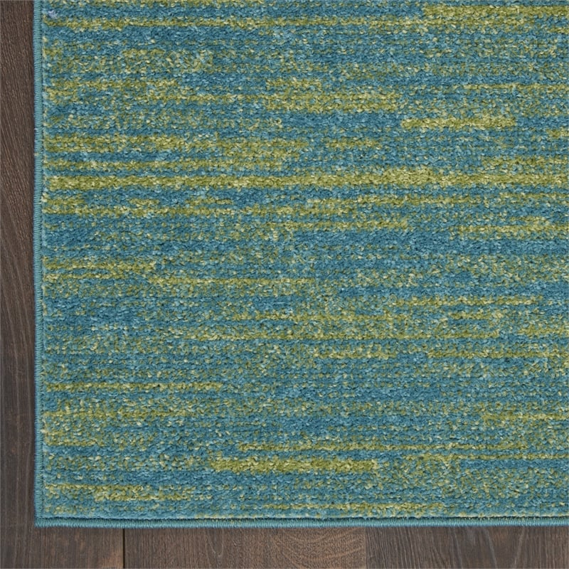 Nourison Essentials 8' x 10' Blue Green Outdoor Indoor/Outdoor Rug Polypropylene