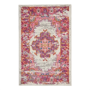 Nourison Passion 2' x 3' Pink and White Fabric Bohemian Area Rug (2' x 3')