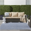 Nourison Essentials 7' x Square Blue Gray Fabric Outdoor Area Rug (7' Square)