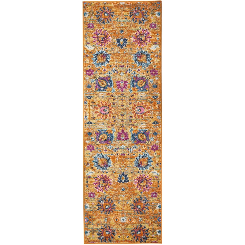 Nourison Passion 6' Runner Orange Fabric Bohemian Area Rug (6' Runner)