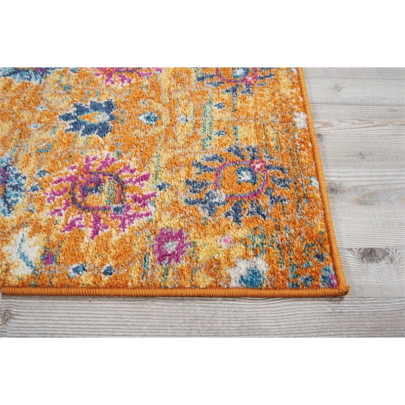 Nourison Passion 6' Runner Orange Fabric Bohemian Area Rug (6' Runner)