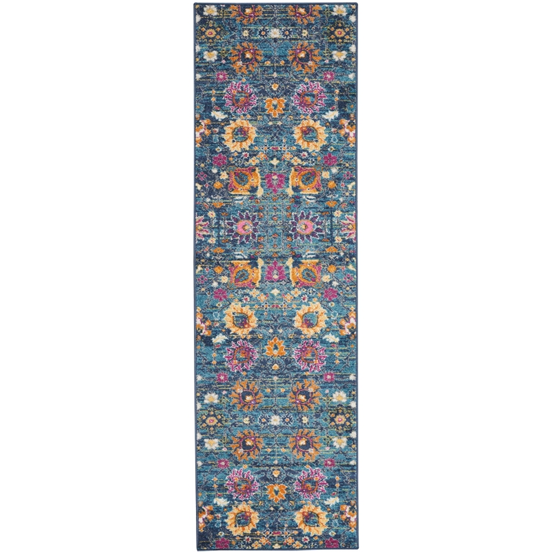 Nourison Passion 8' Runner Denim Fabric Bohemian Area Rug (8' Runner)