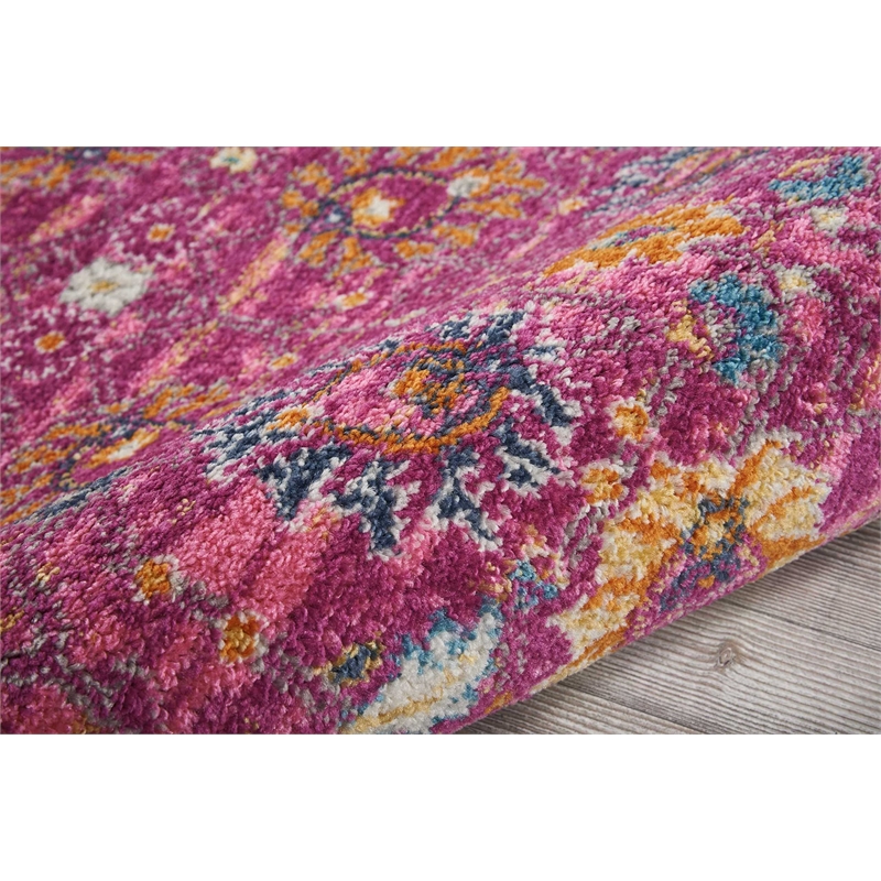 Nourison Passion 8' Runner Pink Fabric Bohemian Area Rug (8' Runner)
