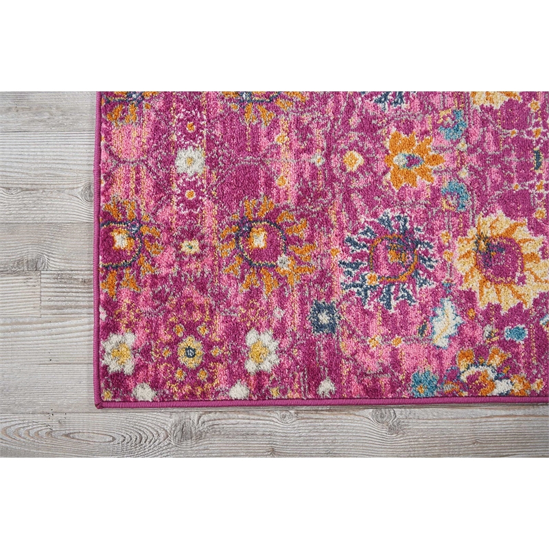Nourison Passion 8' Runner Pink Fabric Bohemian Area Rug (8' Runner)