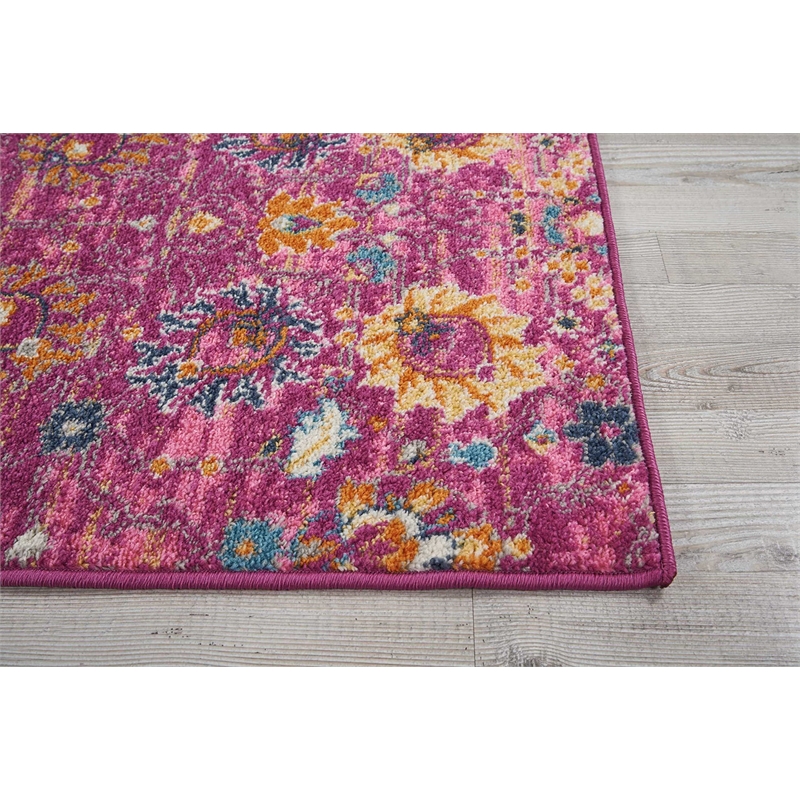 Nourison Passion 8' Runner Pink Fabric Bohemian Area Rug (8' Runner)