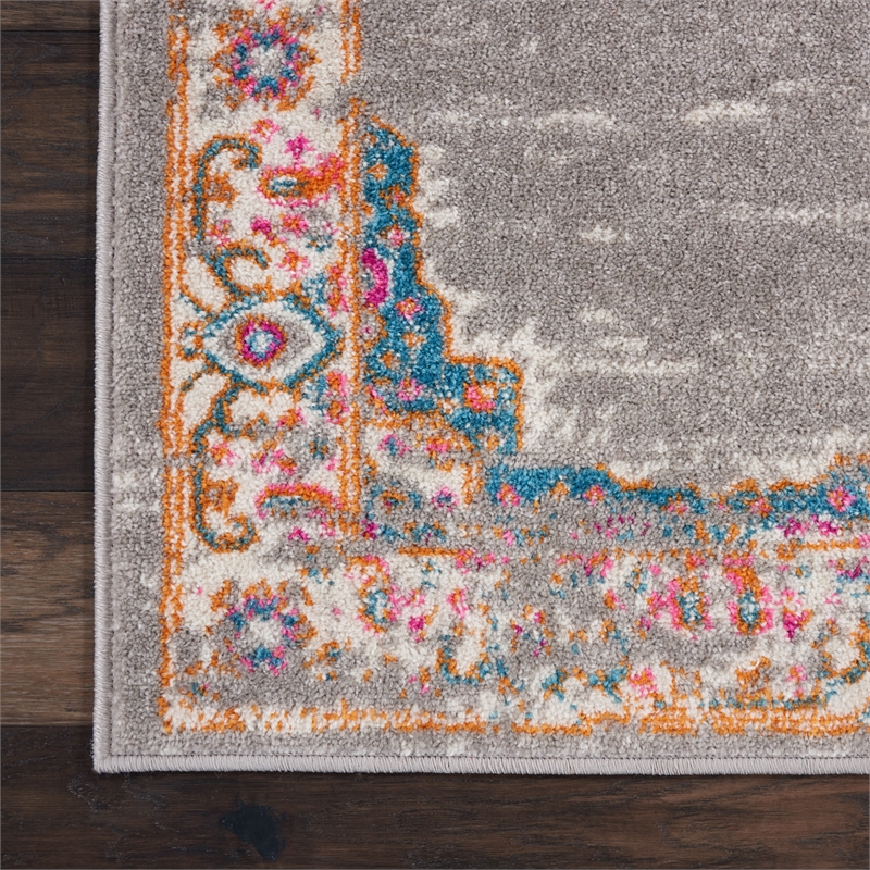 Nourison Passion 8' Runner Gray Fabric Bohemian Area Rug (8' Runner)