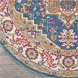 Nourison Passion 4' x Round Teal Multicolor Fabric Bohemian Area Rug (4' Round)
