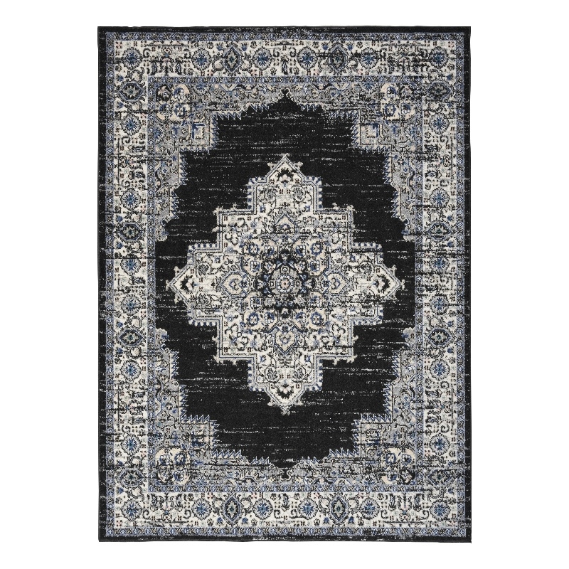 Nourison Passion 5' x 7' Black Ivory Fabric Vintage Area Rug (5' x 7')