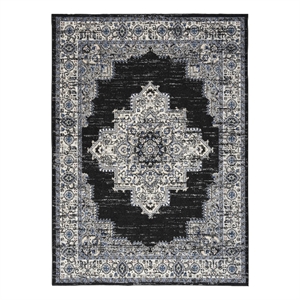 Nourison Passion 5' x 7' Black Ivory Fabric Vintage Area Rug (5' x 7')