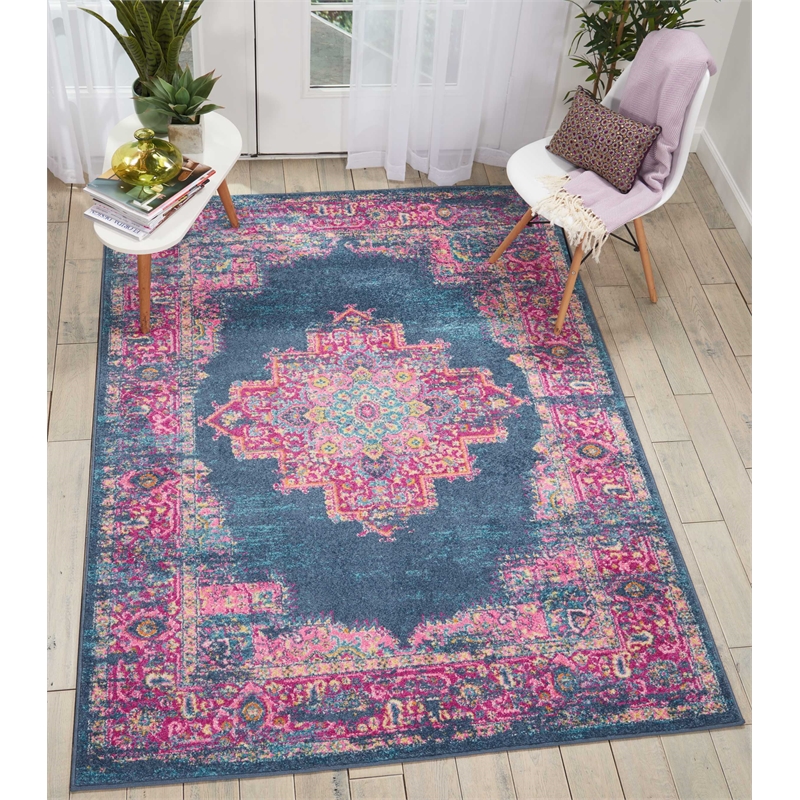 Nourison Passion 5' x 7' Blue Fabric Bohemian Area Rug (5' x 7')