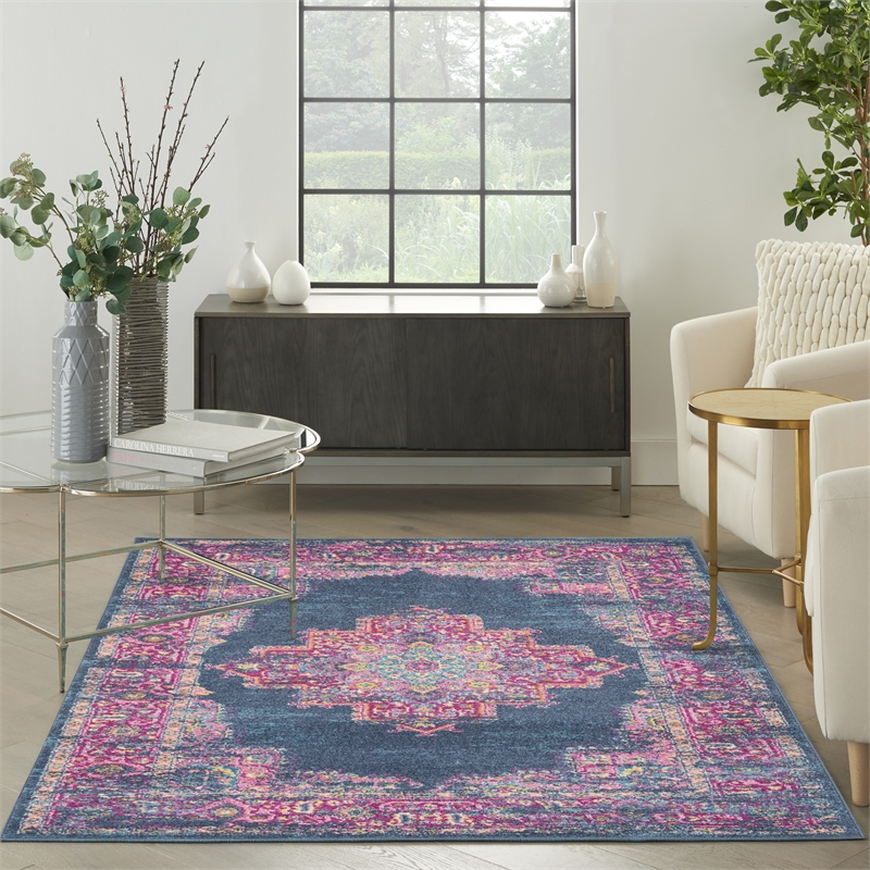 Nourison Passion 5' x 7' Blue Fabric Bohemian Area Rug (5' x 7')