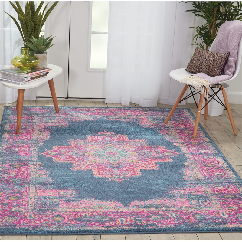 Nourison Passion 5' x 7' Blue Fabric Bohemian Area Rug (5' x 7')