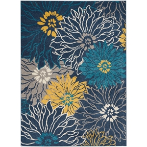 Nourison Passion 5' x 7' Blue Fabric Contemporary Area Rug (5' x 7')