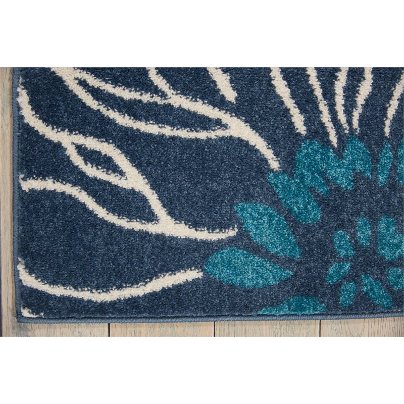 Nourison Passion 5' x 7' Blue Fabric Contemporary Area Rug (5' x 7')