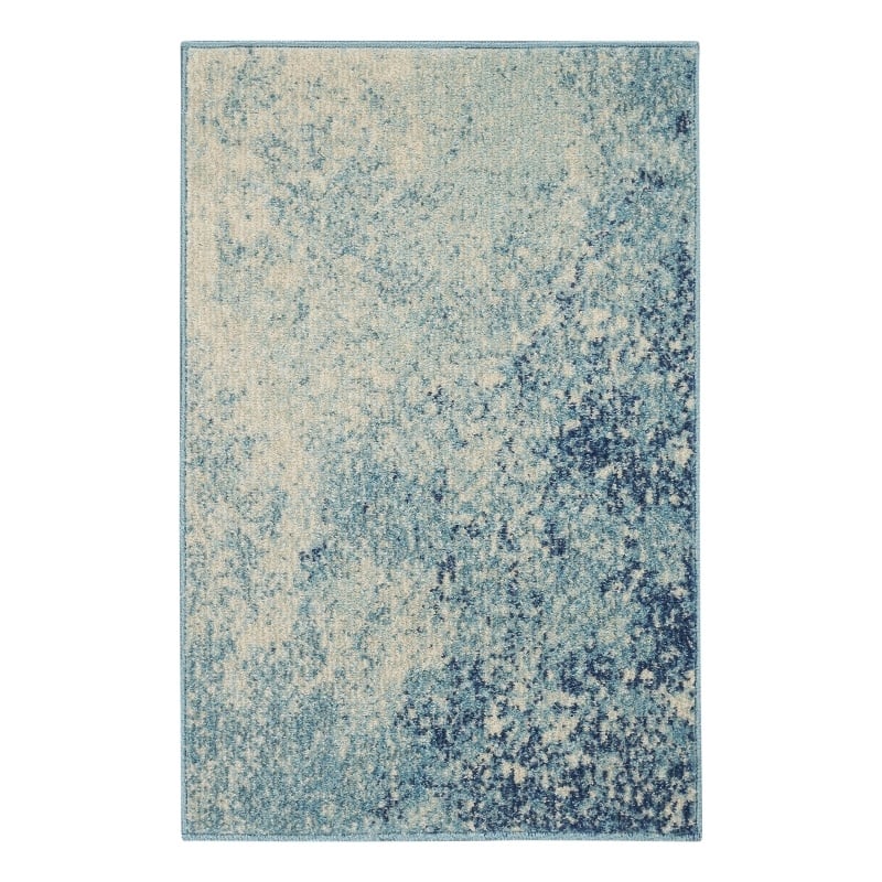Nourison Passion 2' x 3' Navy Light Blue Fabric Modern Area Rug (2' x 3')