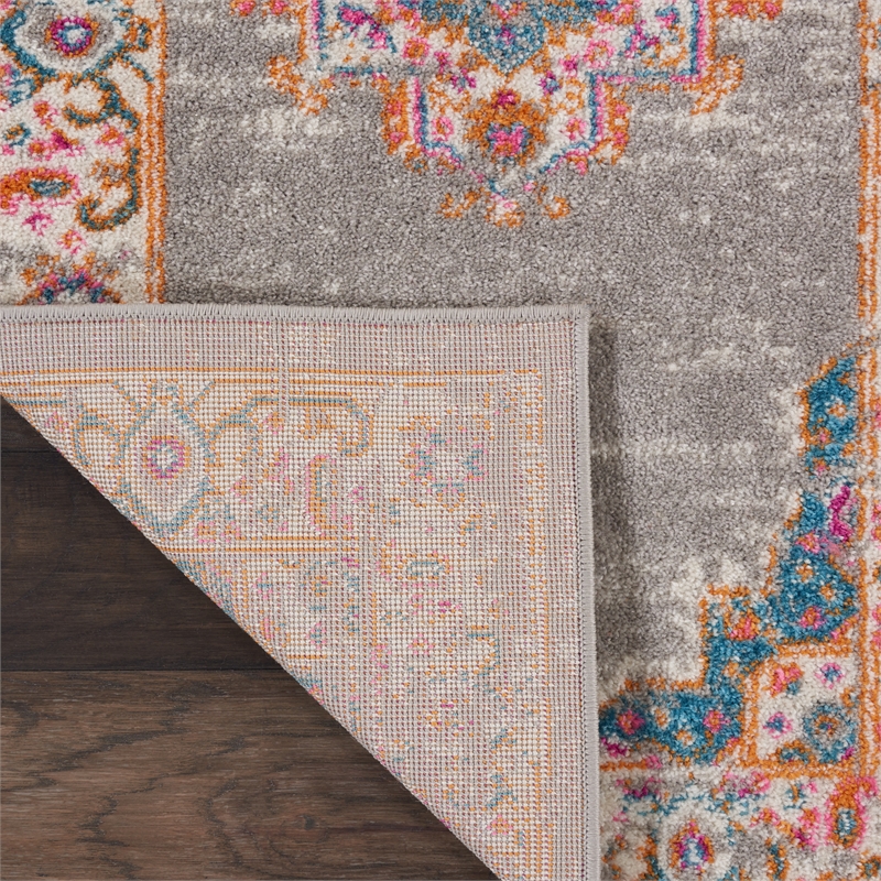 Nourison Passion 10' Runner Gray Fabric Bohemian Area Rug (10' Runner)