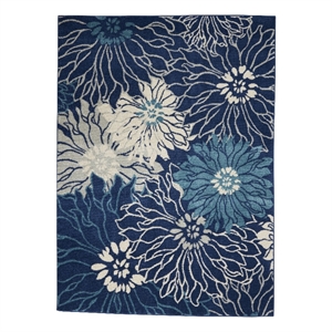 Nourison Passion 4' x 6' Navy Ivory Fabric Contemporary Area Rug (4' x 6')