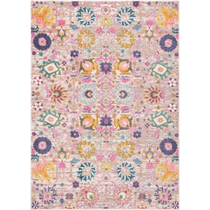 Nourison Passion 4' x 6' Pink and Gray Fabric Bohemian Area Rug (4' x 6')
