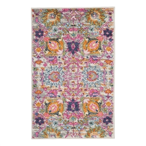 Nourison Passion 2' x 3' Pink and Gray Fabric Bohemian Area Rug (2' x 3')