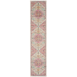 Nourison Passion 10' Runner Ivory Pink Fabric Bohemian Area Rug (10' Runner)