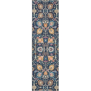 Nourison Passion 8' Runner Navy and Blue Fabric Bohemian Area Rug (8' Runner)